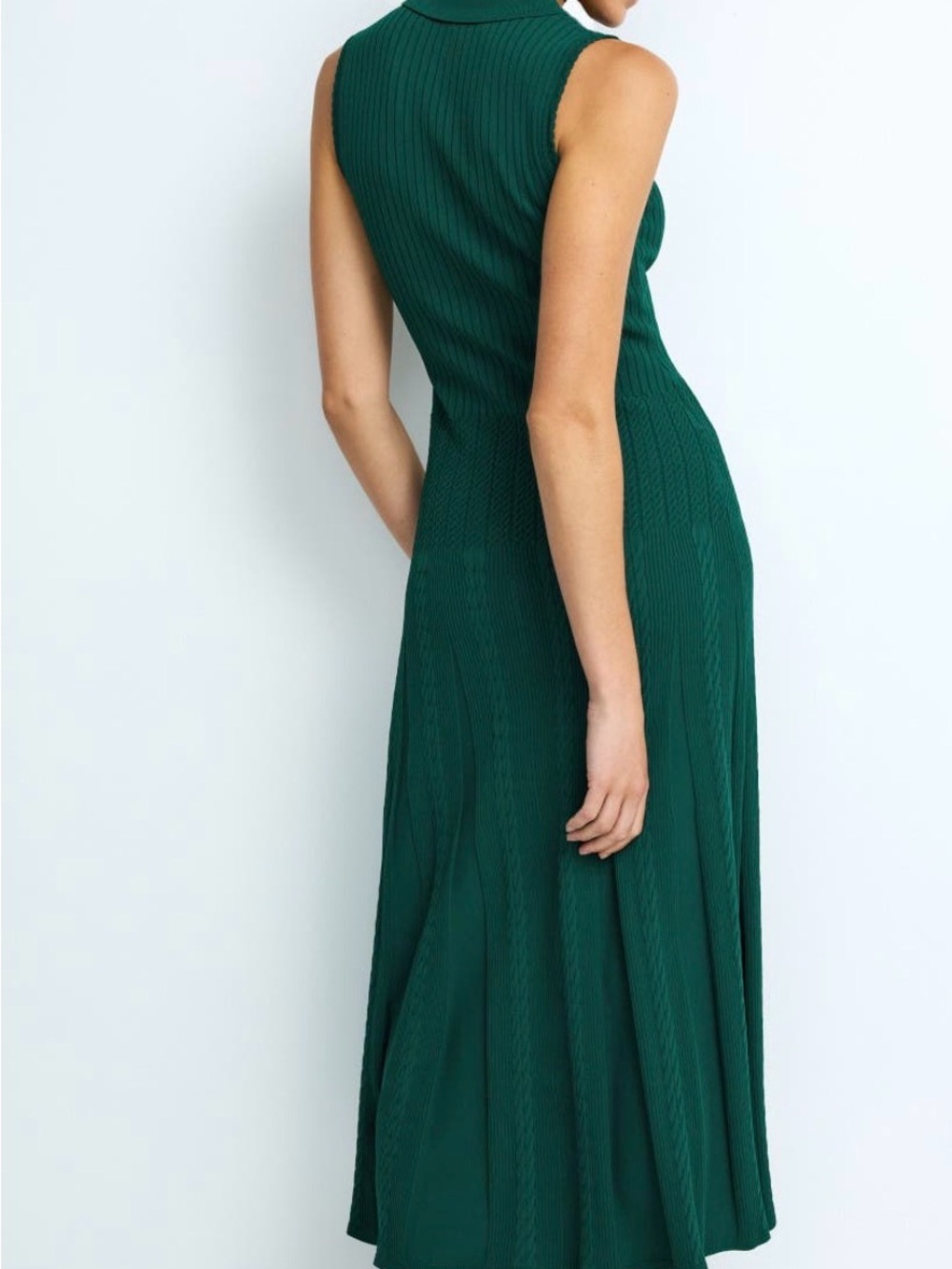 Sandro Teal Sleeveless Collared Maxi Dress with Gold Buttons - Picture 5 of 5
